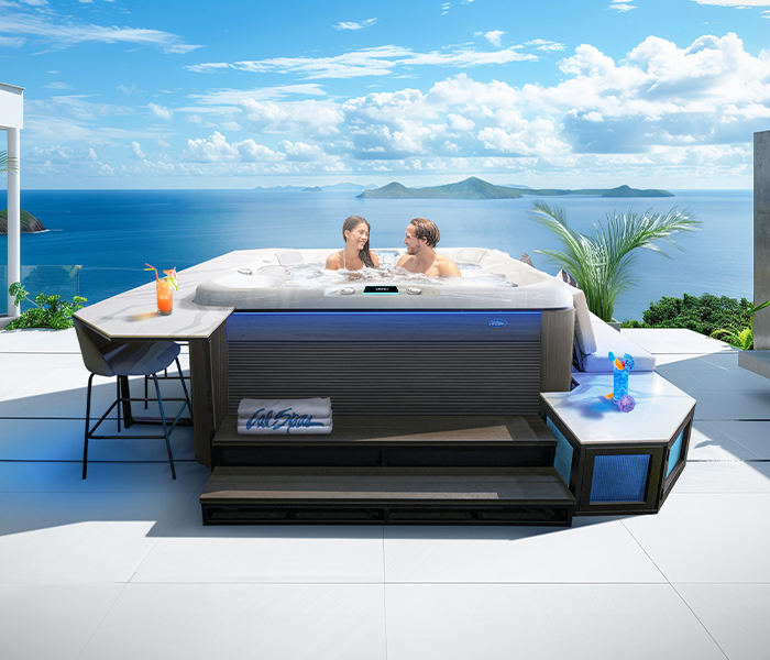 Calspas hot tub being used in a family setting - Waterbury